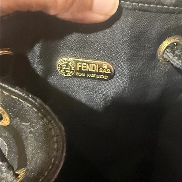 Vintage Fendi Chic Striped Black and Brown Women's Backpack - Picture 5 of 13